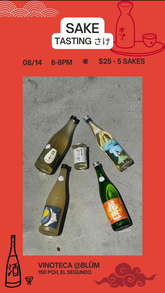 Sake tasting Event 08/14: Tasting of 4 sake feat. JT of ZRS West Wines