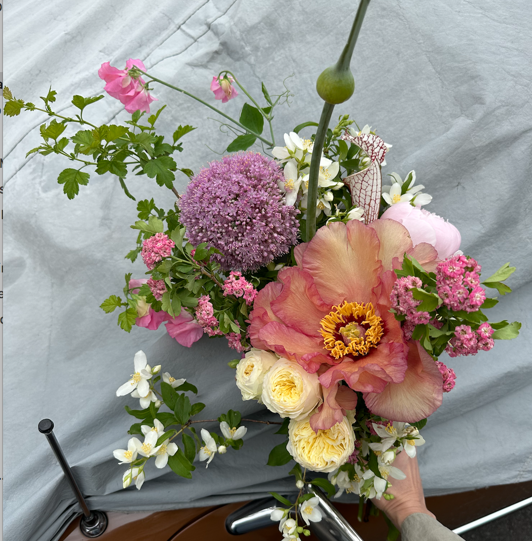 Designer's Choice bouquet in a glass vase