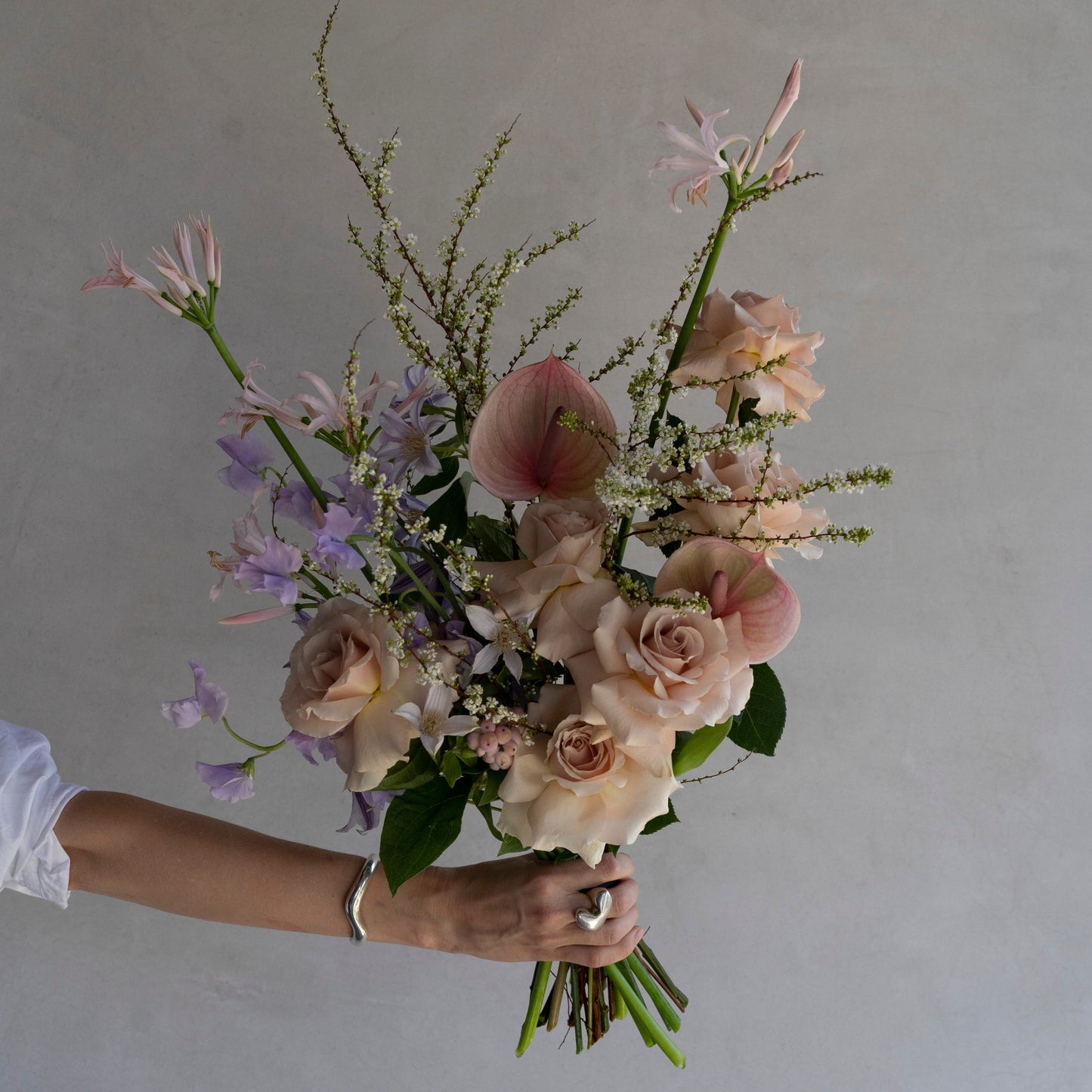 Designer's Choice bouquet in a glass vase